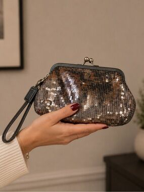 Coach Large Sequin Wristlet